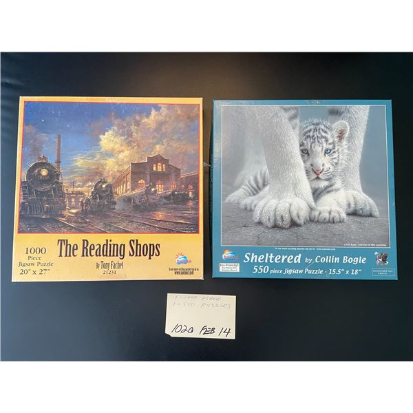 2 puzzles - 1000 piece & 550 piece