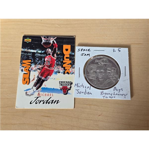 Michael jordan basketball card and coin