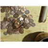 Image 6 : Copper Pot w/ Misc. Dated Canadian pennies and Roll of Pennies