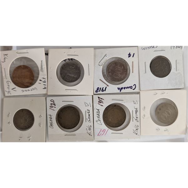 Lot of Canadian and foreign Vintage Coins