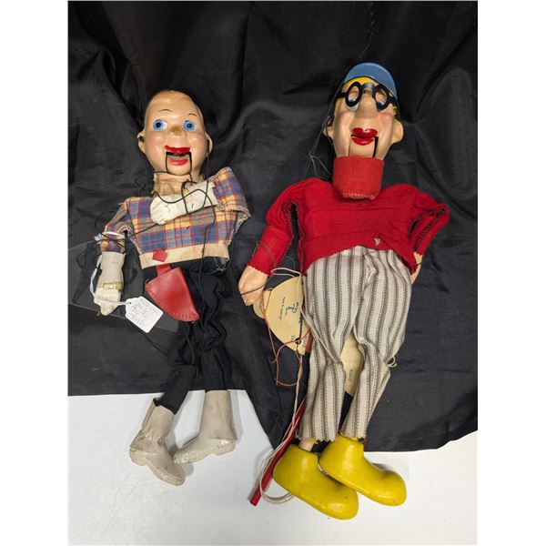 (2) Vintage Marionettes (1) Nose less, and Gun less) both In Tact