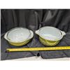 Image 2 : (2) Pyrex Green Cooking Dishware w/ Pyrex Lids (1) 2L (1) 2.5L