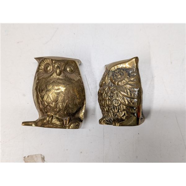 (2) Brass Owls
