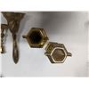 Image 5 : Lot of Miniature Brass Items (Candle Sticks, Bell) and Fake Brass Vases