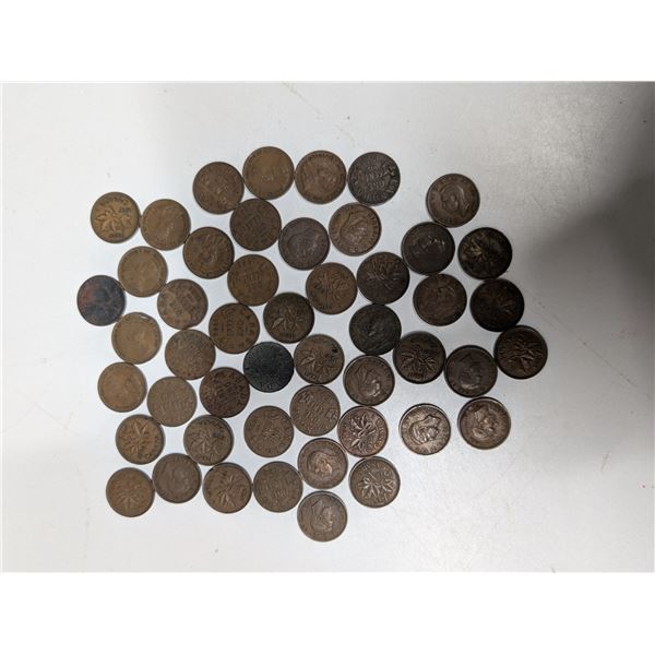 Lot of Vintage Canadian Pennies