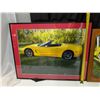 Image 3 : (2) Framed Pictures w/ Same Car in Both Frames