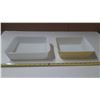 Image 1 : (2) Baking Dishes Antique - One Yellow Pyrex and One White - Proctor Silex Bakeware. (2 Chips)