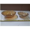 Image 2 : (2) Fancy Glass Bowls. (Large Bowl Have Chips)