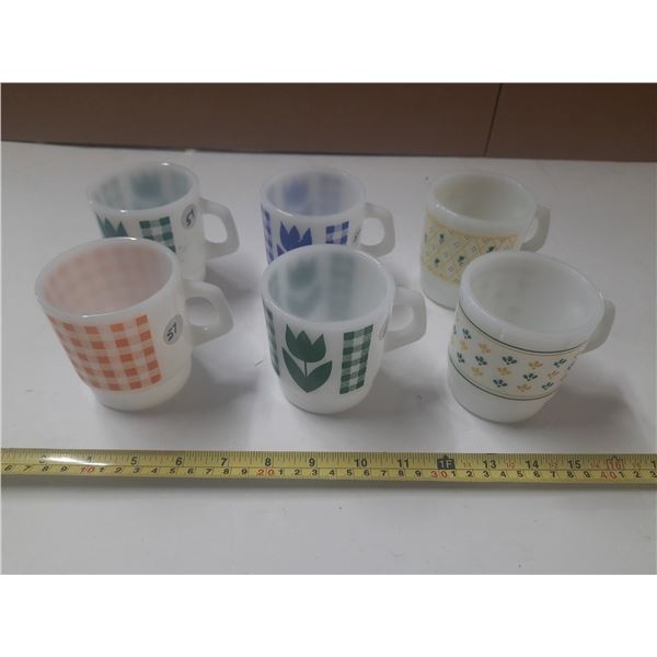 (6) Anchor Hocking Coffee Assorted.