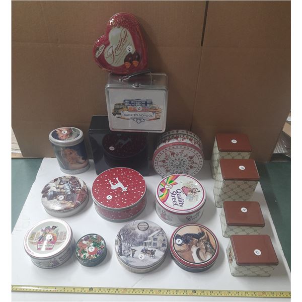 (16) Assorted Collector Tin Vintage Sizes.