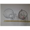 Image 2 : (2) Glass Pitchers. (One Fruit Design and One Plain)