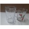 Image 3 : (2) Glass Pitchers. (One Fruit Design and One Plain)