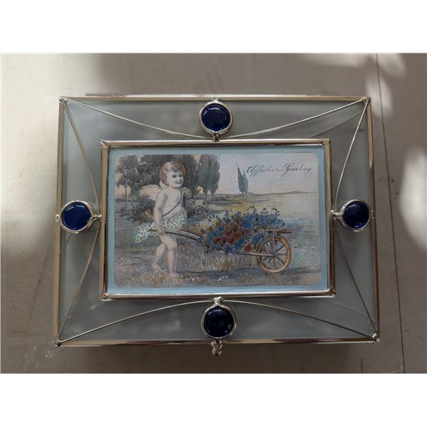 9x7" Jewelry Box w/ Misc. Jewelry and "Affections Greeting"