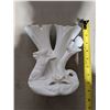Image 4 : White Ceramic Vase (Possibly Made in Italy) White Bunny Design 8"x9"