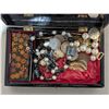 Image 3 : Japanese Based Design Jewelry Box 5"x8" w/ Jewelry and Coins