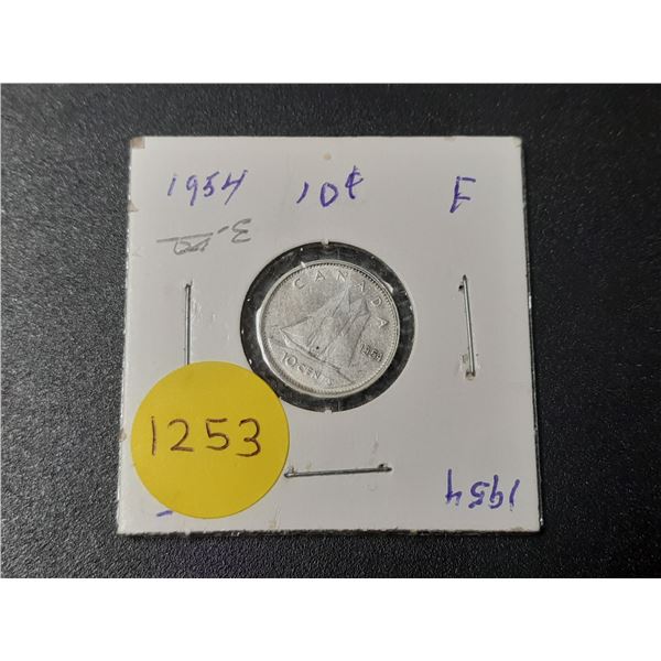 1954 Canadian Silver Ten Cents