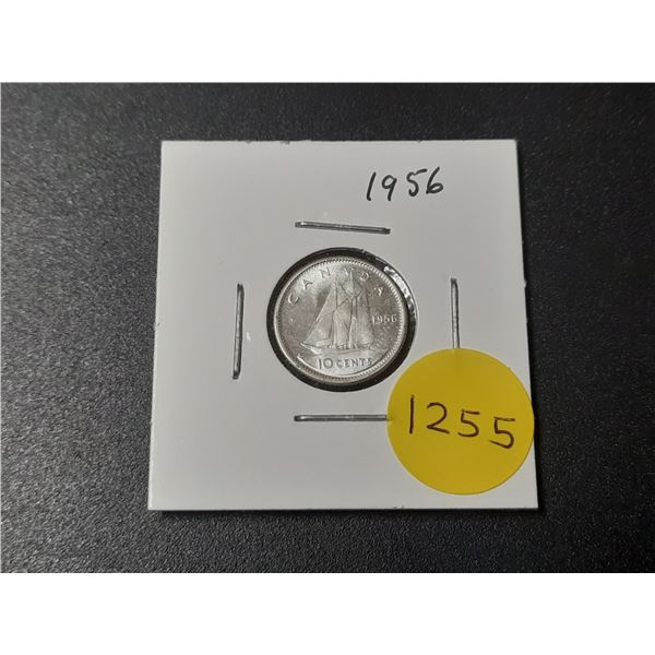 1956 PL Canadian Silver Ten Cents