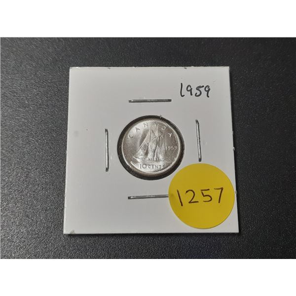 1959 PL Canadian Silver Ten Cents