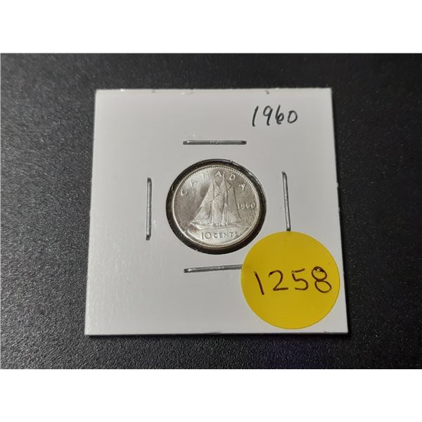 1960 PL Canadian Silver Ten Cents