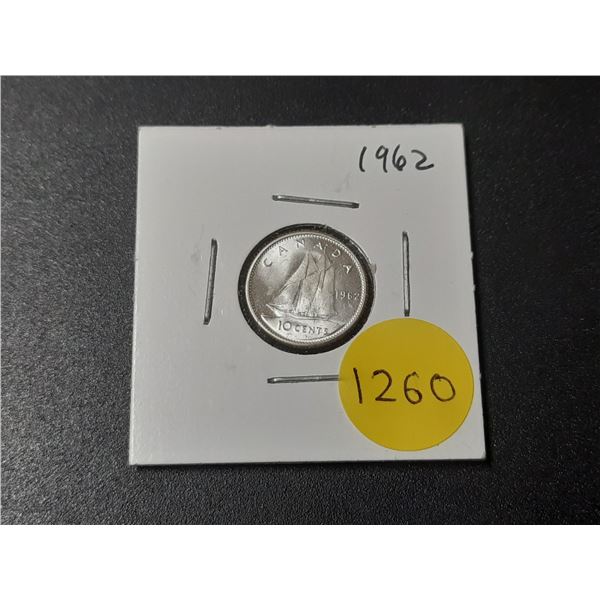 1962 PL Canadian Silver Ten Cents
