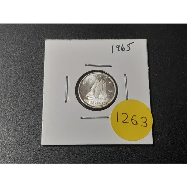 1965 PL Canadian Silver Ten Cents