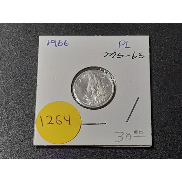 1966 PL Canadian Silver Ten Cents
