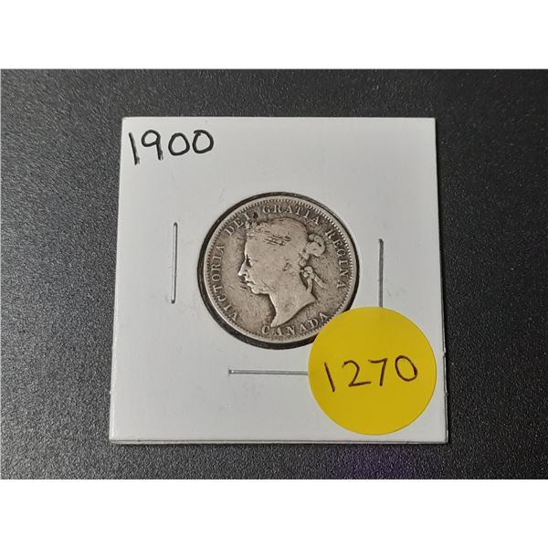 1900 Canadian Silver Twenty Five Cents