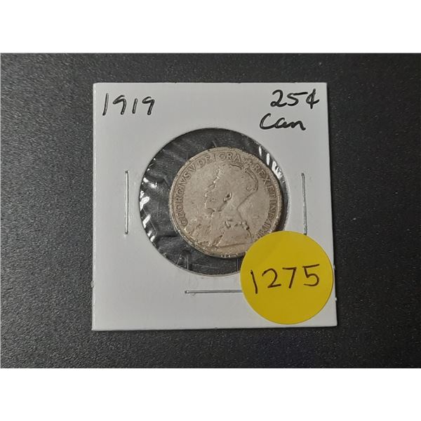 1919 Canadian Silver Twenty Five Cents