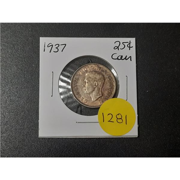 1937 Canadian Silver Twenty Five Cents