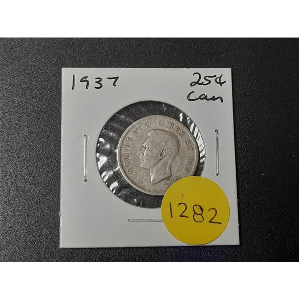 1937 Canadian Silver Twenty Five Cents