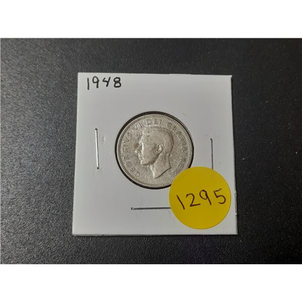 1948 Canadian Silver Twenty Five Cents