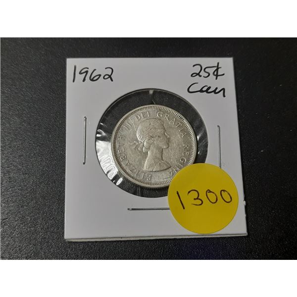 1962 Canadian Silver Twenty Five Cents
