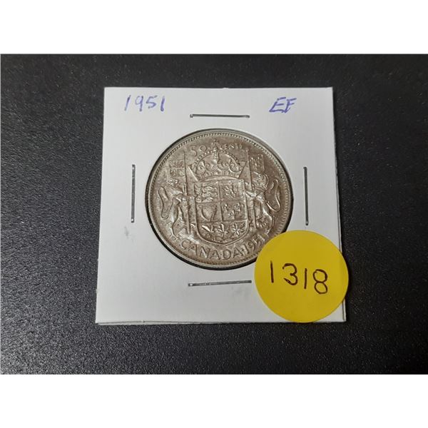 1951 Canadian Silver Fifty Cents