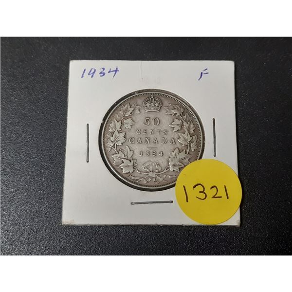 1934 Canadian Silver Fifty Cents