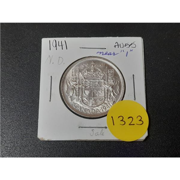 1941 ND Canadian Silver Fifty Cents