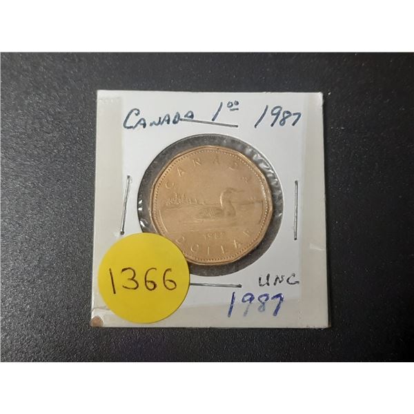 1987 UNC Canadian Loon Dollar