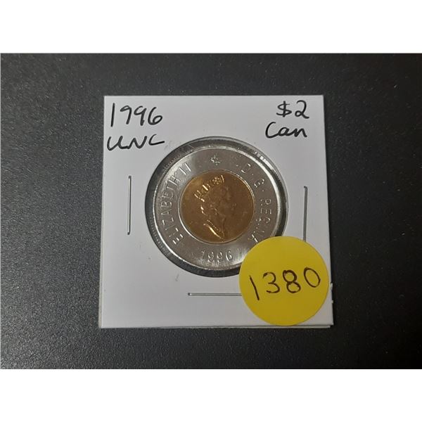 1996 UNC Canadian Two Dollar Coin