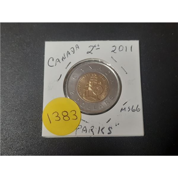 2011 MS-66 Canadian Two Dollar Coin - Parks