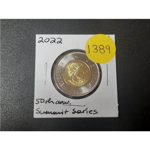 2022 UNC Canadian Two Dollar Coin - Summit Series 50th Anv. ; Coulorized