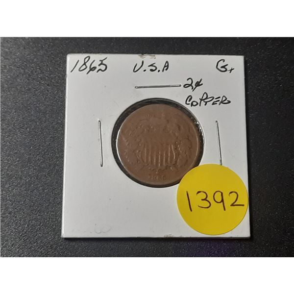 1865 USA Two Cents