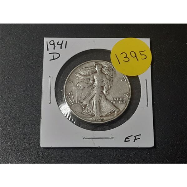 1941 D USA Silver Half Dollar