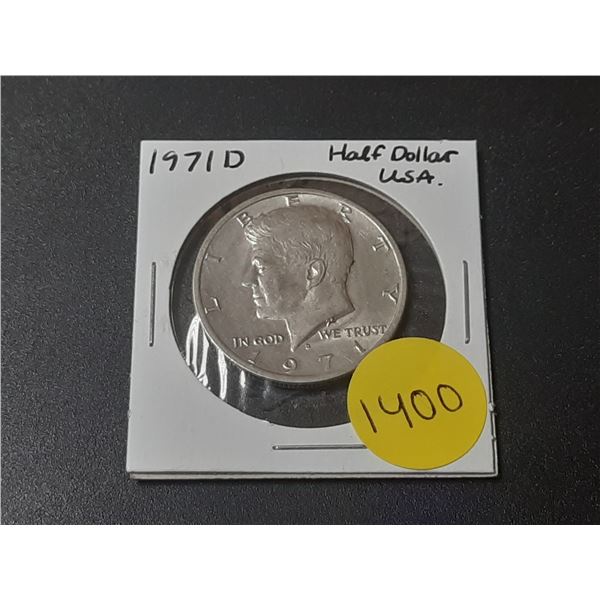 1971 D USA Silver Half Dollar