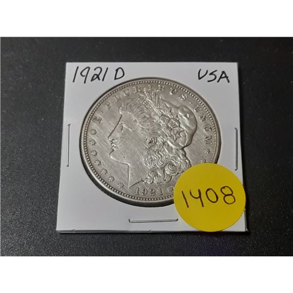 1921 D USA Silver Morgan Dollar