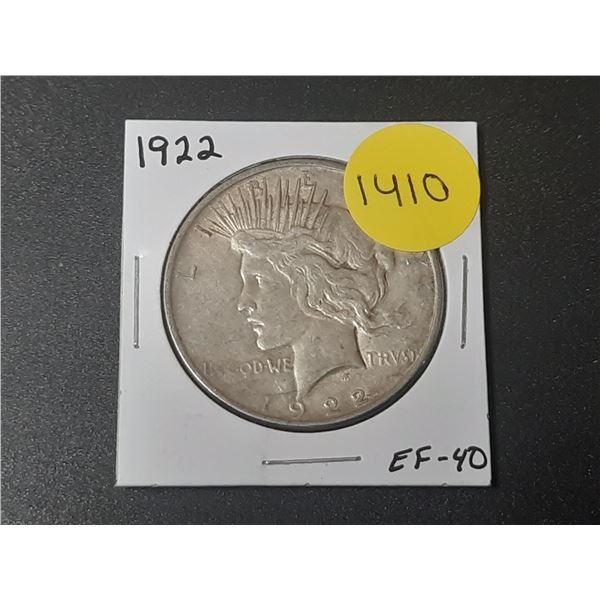 1922 USA Silver Peace Dollar