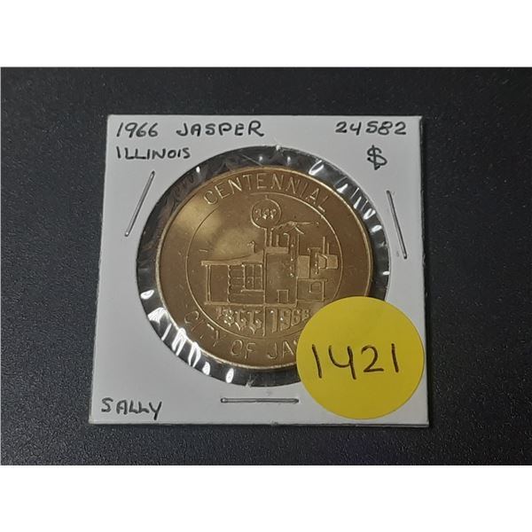 1966 Jasper, ILL. Half Dollar Brass Token