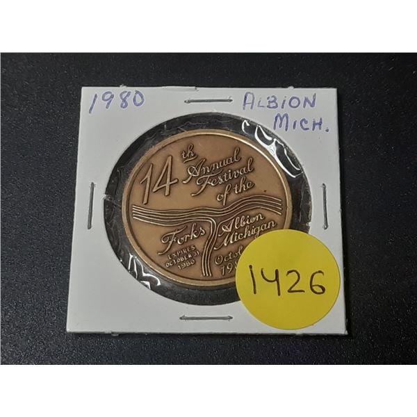 1980 Albion, Mich. Trade Dollar Brass Token