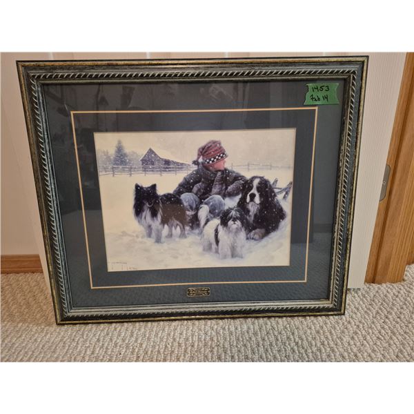 ROBERT DUNCAN FRAMED WINTER PRINT, 21 1/2"x 17 1/2" inner frame size