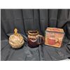Image 1 : (2)Vintage Ceramic Pieces (Squirrel and walnut Tray and lid and Pitcher w/ Original Box)