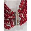 Image 3 : Ruby  Necklace & Bracelet Set w/ "925" Silver Clasps (Cannot Confirm Authenticity)