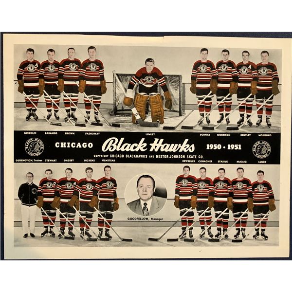 1950-51 CHICAGO BLACK HAWKS TEAM PHOTO